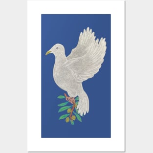 Dove With Olive branch Posters and Art